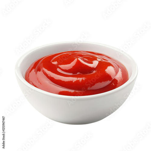 Ketchup Bowl White Background on transparent background.