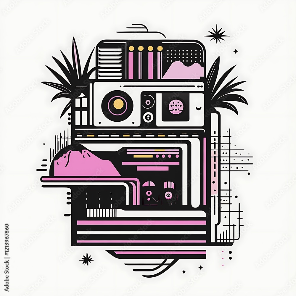 Fototapeta premium Futuristic Graphic Design Composition with Tech Elements