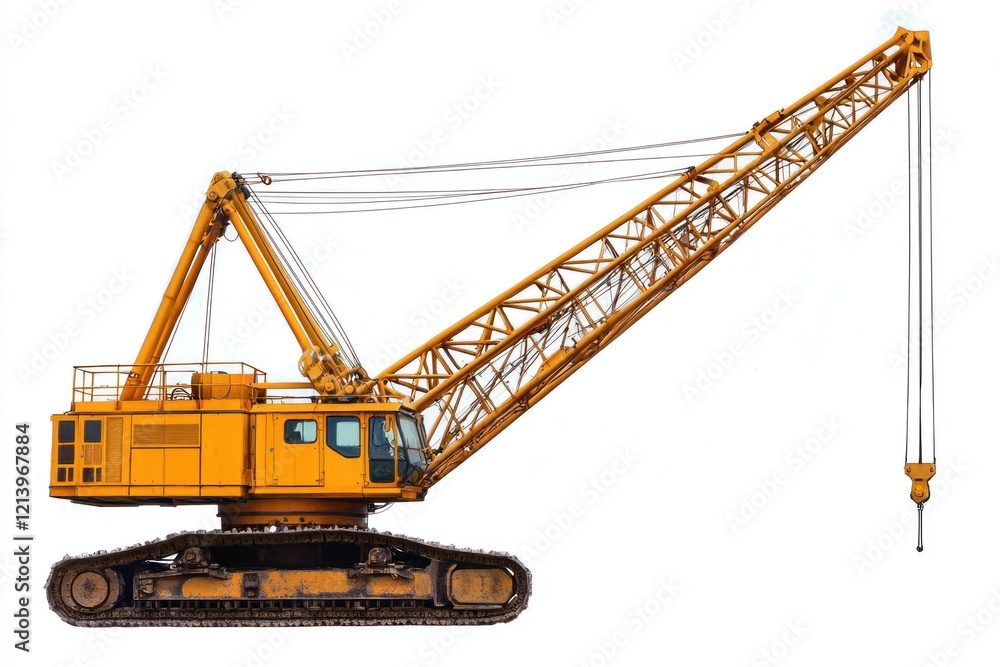 Crawler Crane isolated on white background. Crane icon. Heavy Machinery isolated on white. Construction Crane. Crawler Crane Design Element. Crane Vehicle Isolated for Designers. Crawler Crane isolated on white background. Crane icon. Heavy Machinery isolated on white. Construction Crane. Crawler Crane Design Element. Crane Vehicle Isolated for Designers.
