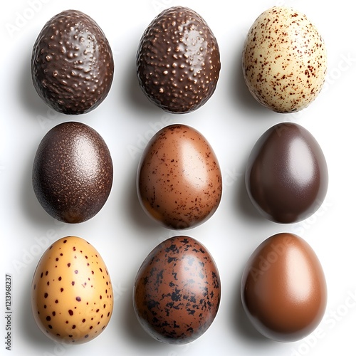 clip art of chocolate easter eggs on a white background