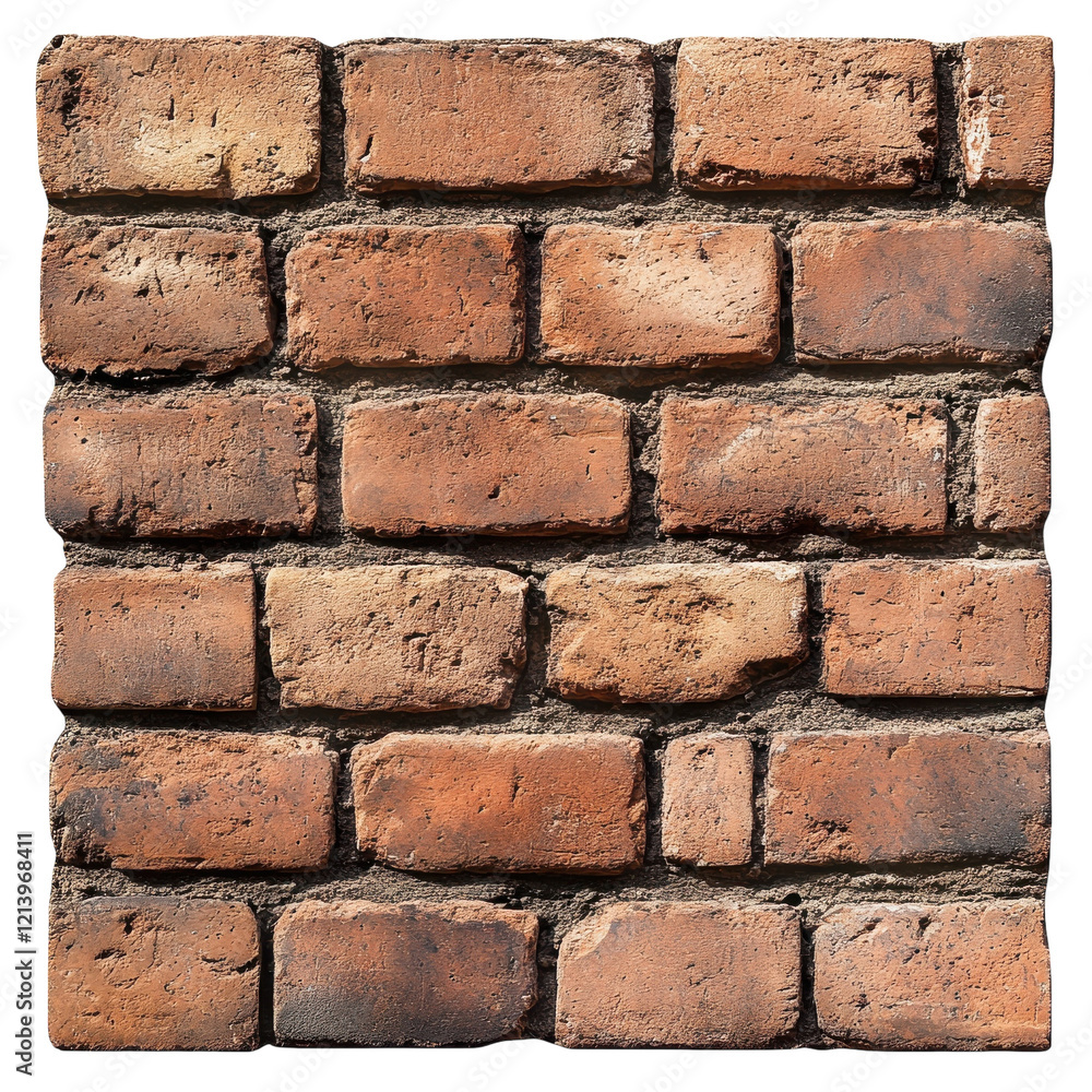 Fototapeta premium Brown Brick Wall Texture on transparent background.