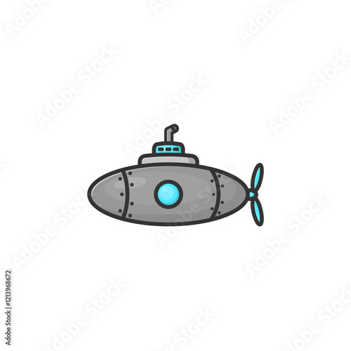 Cartoon Illustration of a Submarine Design