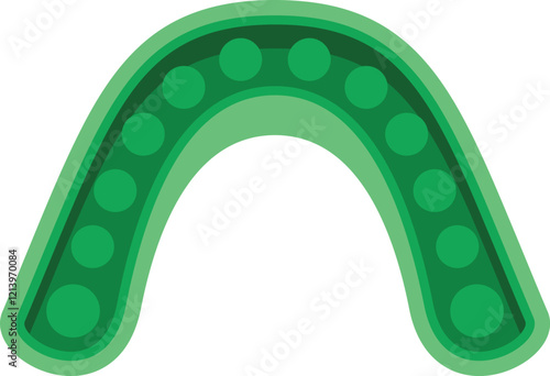 Green mouth guard is providing protection for athletes teeth
