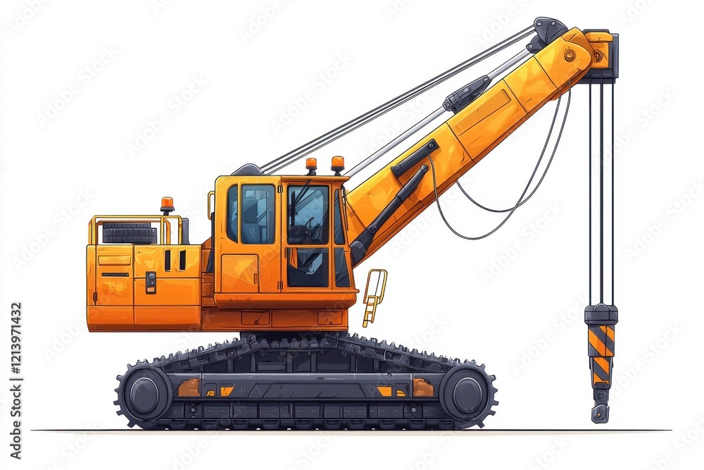 Crawler Crane isolated on white background. Crane icon. Heavy Machinery isolated on white. Construction Crane. Crawler Crane Design Element. Crane Vehicle Isolated for Designers. Crawler Crane isolated on white background. Crane icon. Heavy Machinery isolated on white. Construction Crane. Crawler Crane Design Element. Crane Vehicle Isolated for Designers.