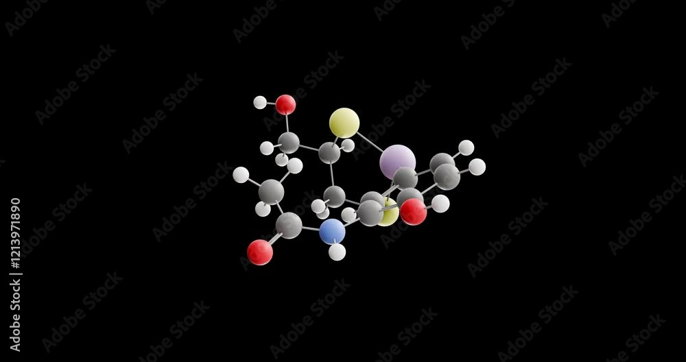 Arsthinol molecule, rotating 3D model of antiprotozoal agent, looped video on a black background Arsthinol molecule, rotating 3D model of antiprotozoal agent, looped video on a black background