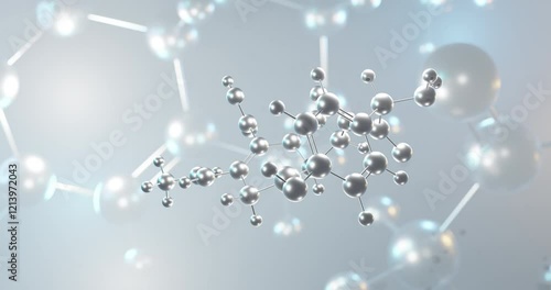 Cefprozil rotating 3d molecule, molecular structure of antibiotic, seamless video photo