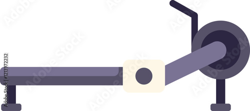 Rowing machine icon in flat style isolated on white background, symbol of fitness, gym equipment for exercising