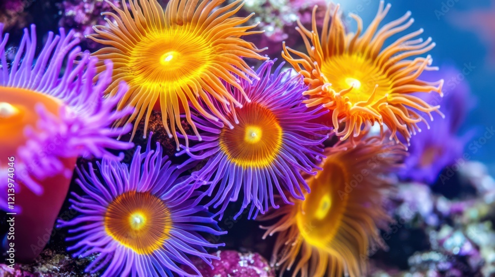 Fototapeta premium Vibrant Sea Anemones in Natural Light