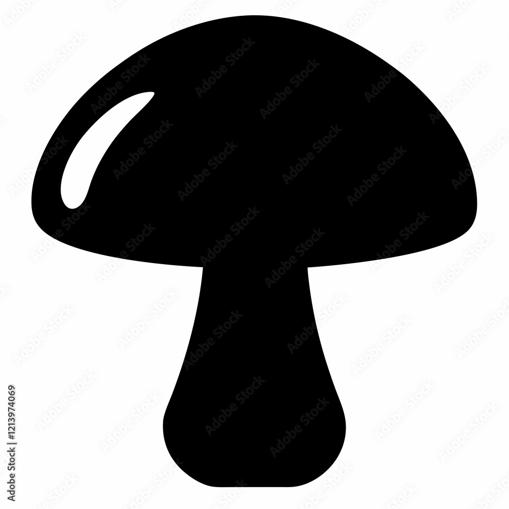 Stylized Mushroom Silhouette Vector Design Stylized Mushroom Silhouette Vector Design