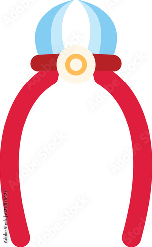 Red nail nippers with blue top for cutting nails on hands and feet, manicure and pedicure tool