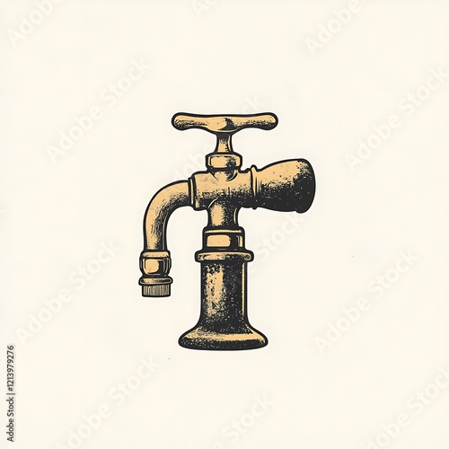 Vintage Faucet Illustration, Graphic Design Element photo