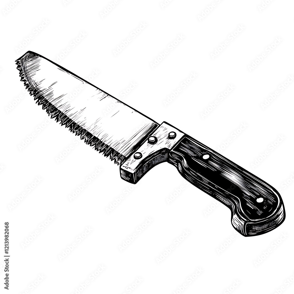 Obraz premium Hand Drawn Kitchen Knife Illustration