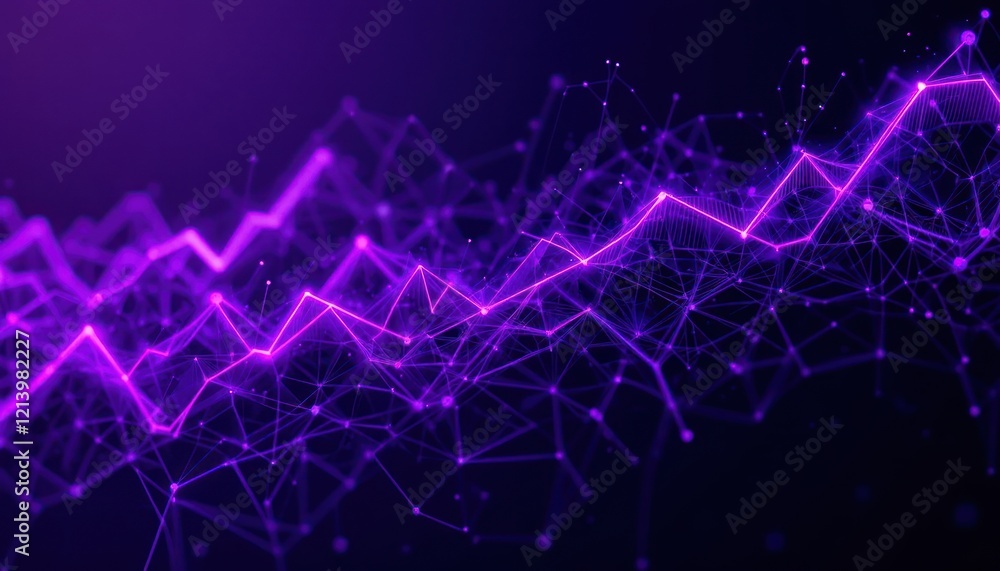 Obraz premium Abstract purple data visualization, rising trends