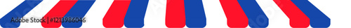 Festive canopy in colors of France flag, meeting foreign guests. Traditional festive accessory, attributes of French flag day. Cartoon vector icon in national colors