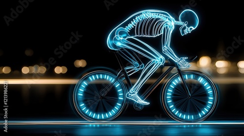 Wallpaper Mural futuristic depiction of a human in mid-run, glowing skeletal anatomy highlighting the inner structure, with motion blur Torontodigital.ca