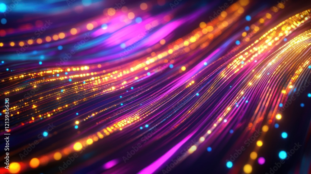 Abstract Background with Glowing Lines and Sparkles Abstract Background with Glowing Lines and Sparkles