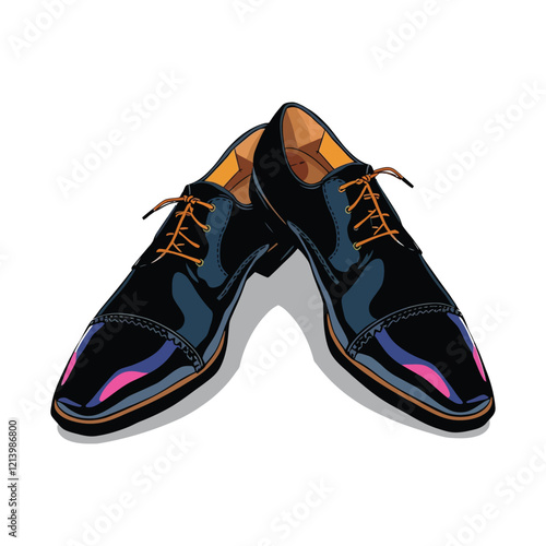Pair of women's fashion ugly sneakers with big clunky sole. Side view of modern and trendy sports footwear. Colored flat vector illustration of stylish footgear isolated on white background