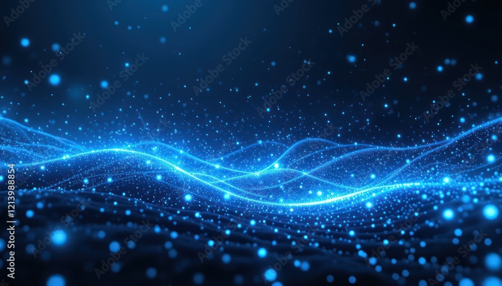 Fototapeta premium Blue digital wave energy abstract background