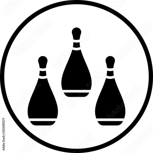 Bowling  Pins icon style photo