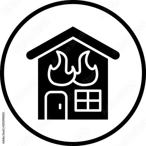 Burning House icon style