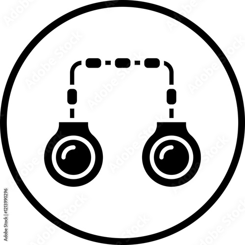 Handcuffs icon style