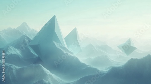 Wallpaper Mural Crystalline Structures Rise Above Misty Mountains Torontodigital.ca