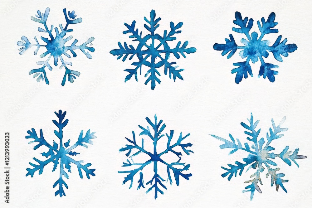 Frozen Art: A Set of Hand-Painted Snowflakes Frozen Art: A Set of Hand-Painted Snowflakes