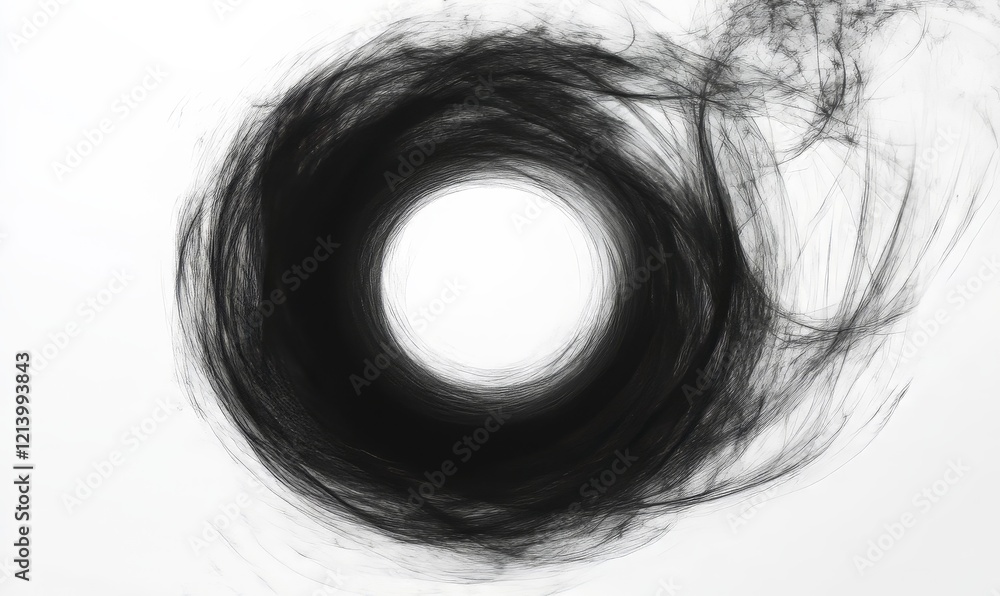 Fototapeta premium Ink Vortex: Abstract Circular Brushstrokes