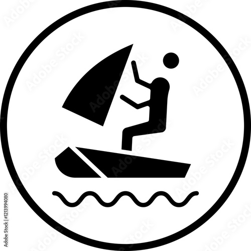 Windsurfing icon style