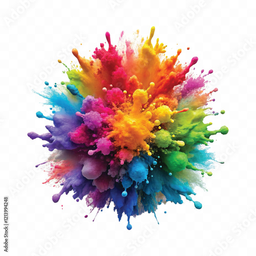 realistic 3d vibrent holli colour watercolor splash splatter isolated on a white background