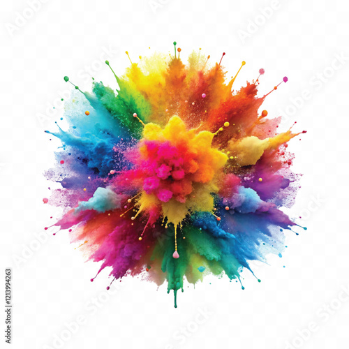 realistic 3d vibrent holli colour watercolor splash splatter isolated on a white background