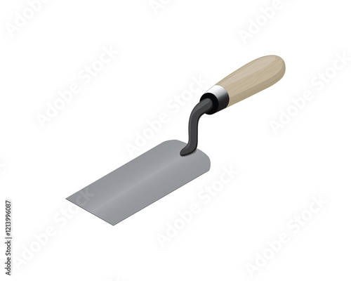 vector design of a tool called a margin trowel which is used to level the cement mixture which is usually used by builders in building a house or building