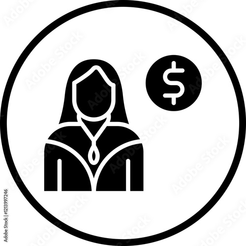 Female Croupier icon style