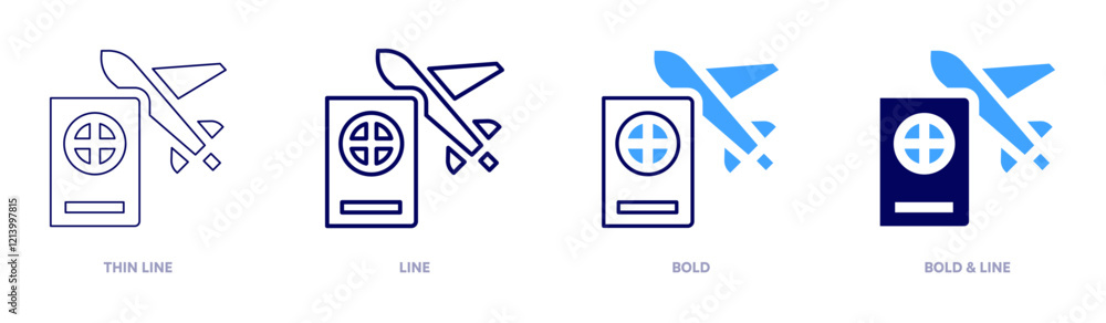 Passport pickup icon in 4 different styles. Thin Line, Line, Bold, and Bold Line. Duotone style. Editable stroke Passport pickup icon in 4 different styles. Thin Line, Line, Bold, and Bold Line. Duotone style. Editable stroke