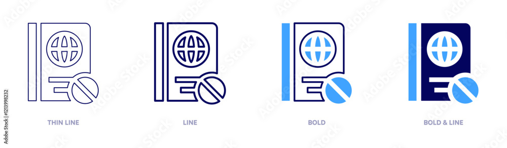 Passport updates icon in 4 different styles. Thin Line, Line, Bold, and Bold Line. Duotone style. Editable stroke Passport updates icon in 4 different styles. Thin Line, Line, Bold, and Bold Line. Duotone style. Editable stroke