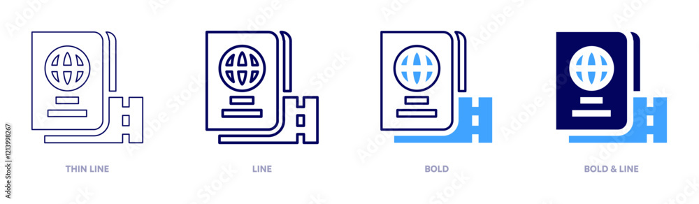 Passport visa fees icon in 4 different styles. Thin Line, Line, Bold, and Bold Line. Duotone style. Editable stroke Passport visa fees icon in 4 different styles. Thin Line, Line, Bold, and Bold Line. Duotone style. Editable stroke