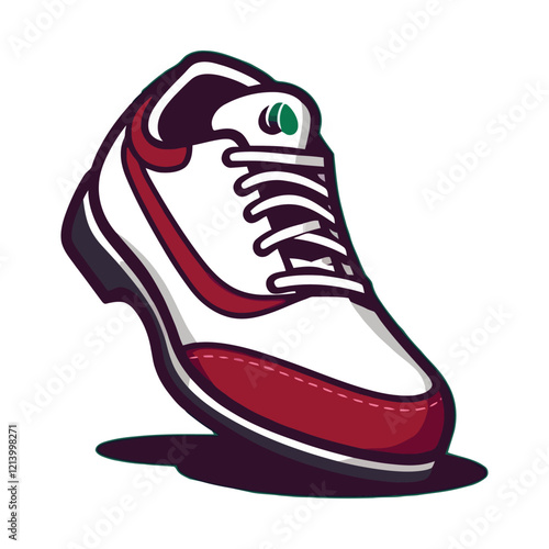 Pair of women's fashion ugly sneakers with big clunky sole. Side view of modern and trendy sports footwear. Colored flat vector illustration of stylish footgear isolated on white background