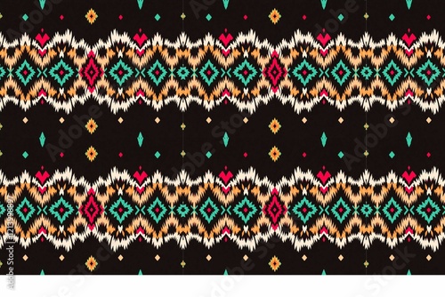 Seamless Colorful Ikat Pattern – Boho Tribal Fabric for Fashion & Decor
