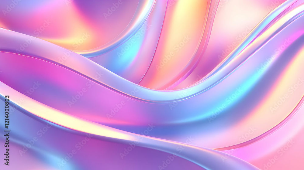 3D Abstract Background - Holographic Pastel Pink, Purple, Blue, and Yellow Swirls 3D Abstract Background - Holographic Pastel Pink, Purple, Blue, and Yellow Swirls