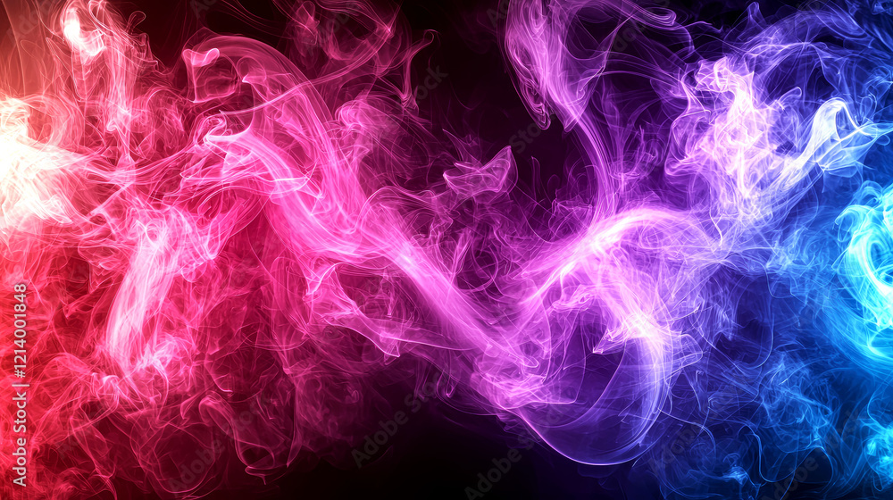 Obraz premium Abstract Colorful Smoke: Vibrant, Dreamlike, and Ethereal Digital Art