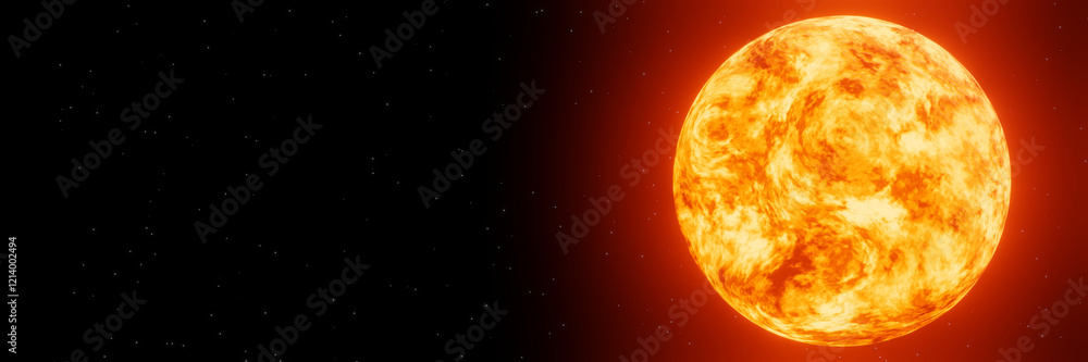 Sun against dark starry space Sun against dark starry space