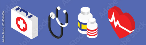 Medical Drug and Medicine for Hospital Treatment Vector Set