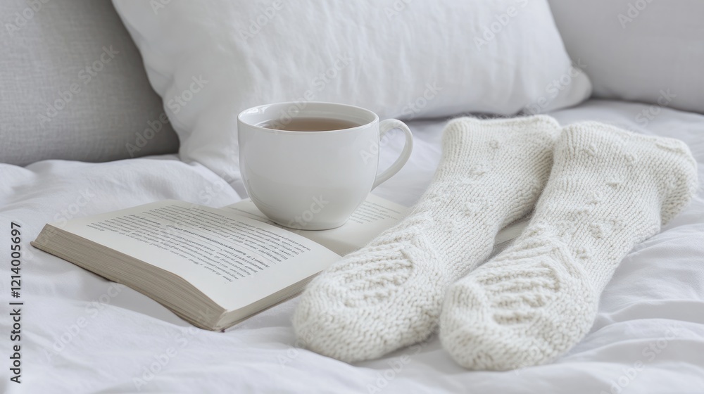 Cozy Winter Morning Tea Book And Socks Cozy Winter Morning Tea Book And Socks