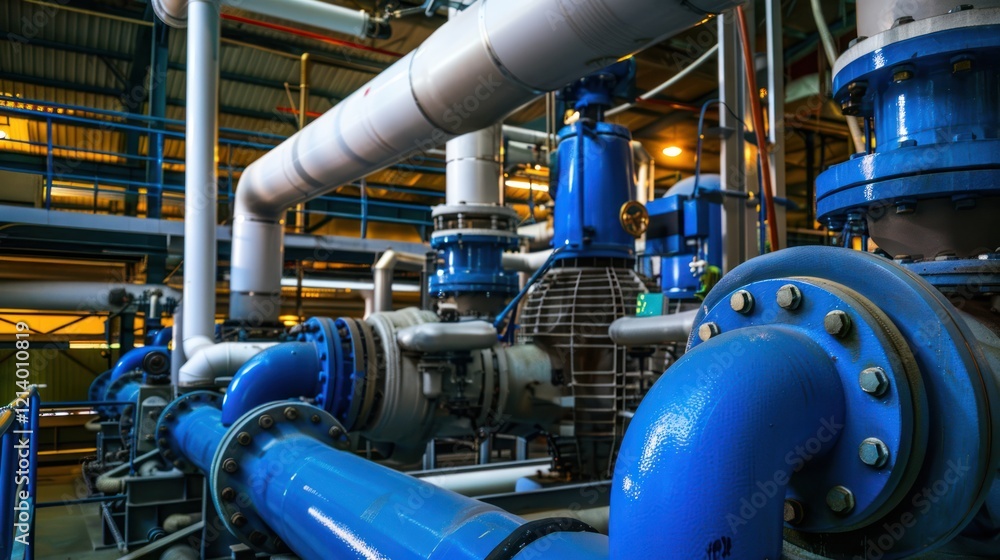 Industrial Pipes and Machinery in a Factory Industrial Pipes and Machinery in a Factory