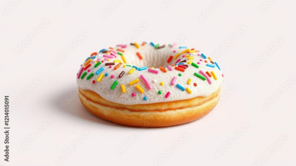 Donut with intricate icing sugar design and colorful sprinkles, food photography, intricate, culinary art Donut with intricate icing sugar design and colorful sprinkles, food photography, intricate, culinary art
