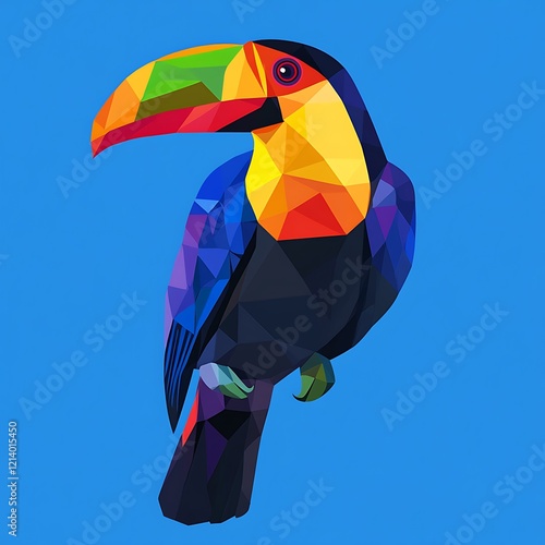 Colorful toucan, geometric art, vibrant colors, artistic illustration, for print or web photo