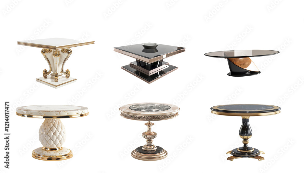 Artistic Curved Golden Table with Glass Top view png pack Artistic Curved Golden Table with Glass Top view png pack