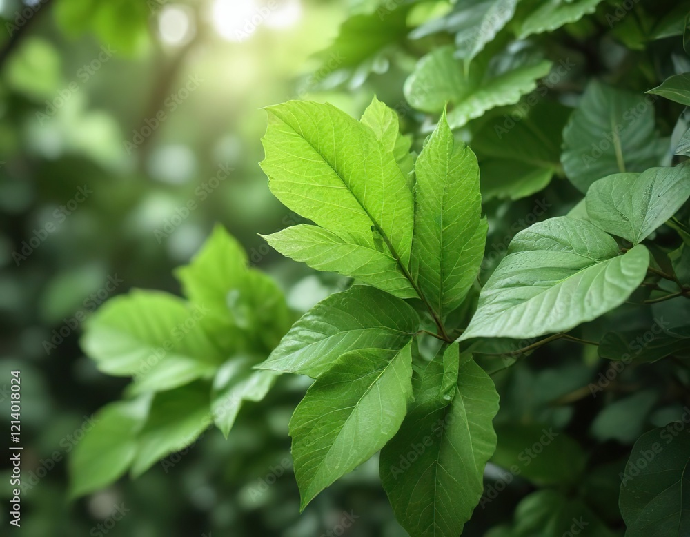 Close-up of vibrant green macro leaves with soft focus background, detail, plant Close-up of vibrant green macro leaves with soft focus background, detail, plant