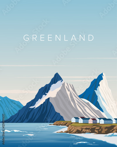 Greenland travel poster, banner