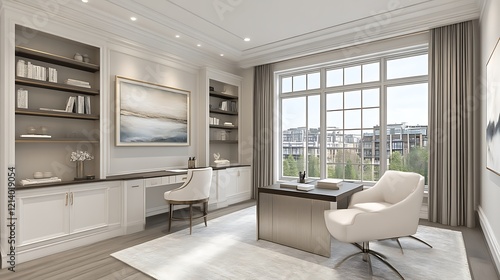 Wallpaper Mural Elegant Home Office Design With City View Torontodigital.ca